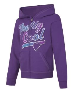 Hanes Girls` ComfortSoft EcoSmart Full-Zip Hoodie Sweatshirt -Outfit Fashion Shop HBI 28473 PrettySweetPurpleThora