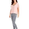 Maidenform Womens Dolman Top & Leggings Lounge Set -Outfit Fashion Shop HBI 28989 SunsetAegeanSea