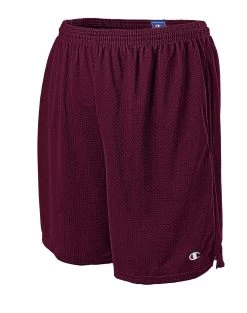 Champion Long Mesh Men's Shorts With Pockets -Outfit Fashion Shop HBI C81622 BordeauxRed