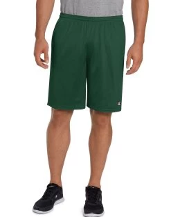 Champion Long Mesh Men's Shorts With Pockets -Outfit Fashion Shop HBI C81622 DarkGreen