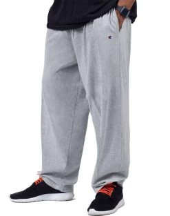 Champion Big & Tall Men`s Jersey Pants With Elastic Bottom -Outfit Fashion Shop HBI CHB306 OxfordHeather