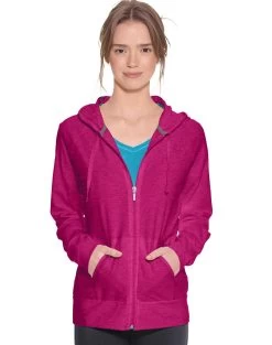 Champion Women`s Authentic Jersey Jacket -Outfit Fashion Shop HBI CJ7418 BerryDelightHeather