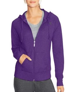 Champion Women`s Authentic Jersey Jacket -Outfit Fashion Shop HBI CJ7418 GrapeSplashHeather