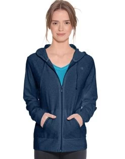 Champion Women`s Authentic Jersey Jacket -Outfit Fashion Shop HBI CJ7418 MidnightVistaBlueHeather