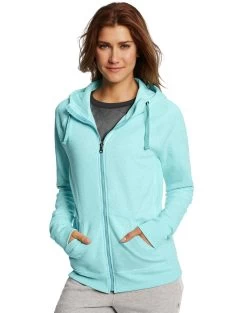 Champion Women`s Fleece Full Zip Hoodie -Outfit Fashion Shop HBI CW0933 ViridianMintHeather