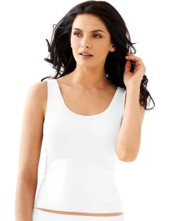 Bali Womens One Smooth U All-Around Smoothing Tank -Outfit Fashion Shop HBI DF2B88 White
