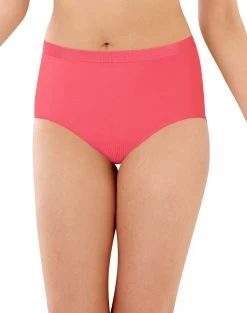 Bali Womens Comfort Revolution Microfiber Brief, 3-Pack -Outfit Fashion Shop HBI DFAK88 CountrySpearmintWhitePinkyPeach