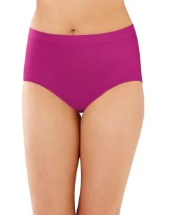Bali Womens Comfort Revolution Microfiber Brief, 3-Pack -Outfit Fashion Shop HBI DFAK88 MagentaMajestyBlushingPinkPurpleShadeDot