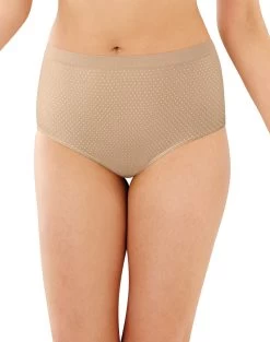 Bali Womens Comfort Revolution Microfiber Brief, 3-Pack -Outfit Fashion Shop HBI DFAK88 NudeLightBeigeNudewWhiteDot