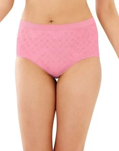Bali Womens Comfort Revolution Microfiber Brief, 3-Pack -Outfit Fashion Shop HBI DFAK88 PinkDotWhiteRosewood