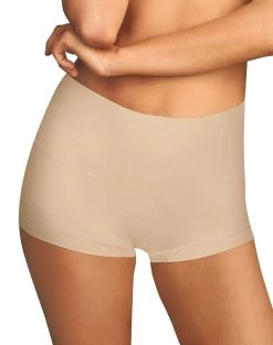 Maidenform Womens Tame Your Tummy Boyshort -Outfit Fashion Shop HBI DM0050 Nude1Transparent