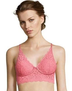 Maidenform Womens Casual Comfort Convertible Wirefree Bralette -Outfit Fashion Shop HBI DM1188 DeepMauve