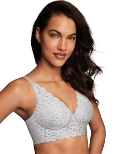 Maidenform Womens Casual Comfort Convertible Wirefree Bralette -Outfit Fashion Shop HBI DM1188 GreySky