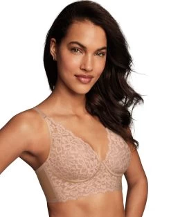 Maidenform Womens Casual Comfort Convertible Wirefree Bralette -Outfit Fashion Shop HBI DM1188 ParisNude