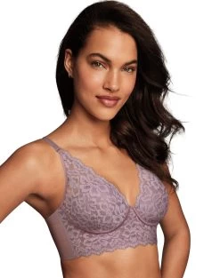 Maidenform Womens Casual Comfort Convertible Wirefree Bralette -Outfit Fashion Shop HBI DM1188 VintageMauve