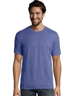 Hanes Big Mens ComfortWash Garment Dyed Short Sleeve Tee 37 Hanes Big Mens ComfortWash Garment Dyed Short Sleeve Tee -Outfit Fashion Shop HBI GDH100 DeepForteBlue