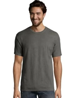 Hanes Big Mens ComfortWash Garment Dyed Short Sleeve Tee 40 Hanes Big Mens ComfortWash Garment Dyed Short Sleeve Tee -Outfit Fashion Shop HBI GDH100 NewRailroadGray