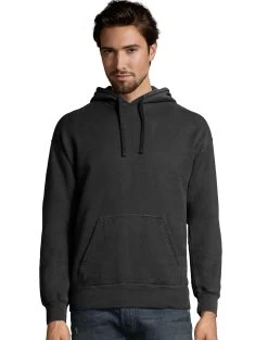 Hanes Big Mens ComfortWash Garment Dyed Fleece Hoodie Sweatshirt -Outfit Fashion Shop HBI GDH450 Black