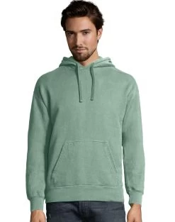Hanes Big Mens ComfortWash Garment Dyed Fleece Hoodie Sweatshirt -Outfit Fashion Shop HBI GDH450 CypressGreen