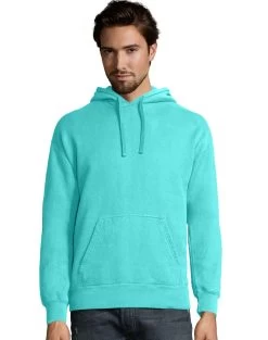 Hanes Big Mens ComfortWash Garment Dyed Fleece Hoodie Sweatshirt -Outfit Fashion Shop HBI GDH450 Mint