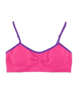 Hanes Girls` Seamless Molded Cup Wirefree Bra -Outfit Fashion Shop HBI H189 BubblyPinkSpringPurple