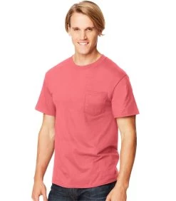 Hanes Beefy-T Adult Pocket T-Shirt -Outfit Fashion Shop HBI H5190 CharismaCoral