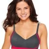 Hanes X-Temp™ Women`s Foam Wirefree Bra -Outfit Fashion Shop HBI HG507 GravelGreyHeatherDivaPink