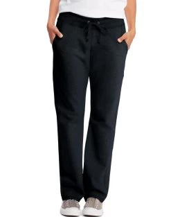 Hanes Women`s French Terry Pocket Pant -Outfit Fashion Shop HBI HO4677 Black