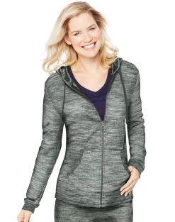 Hanes Womens French Terry Zip Hoodie 13 Hanes Womens French Terry Zip Hoodie -Outfit Fashion Shop HBI HO4693 EbonySpacedye