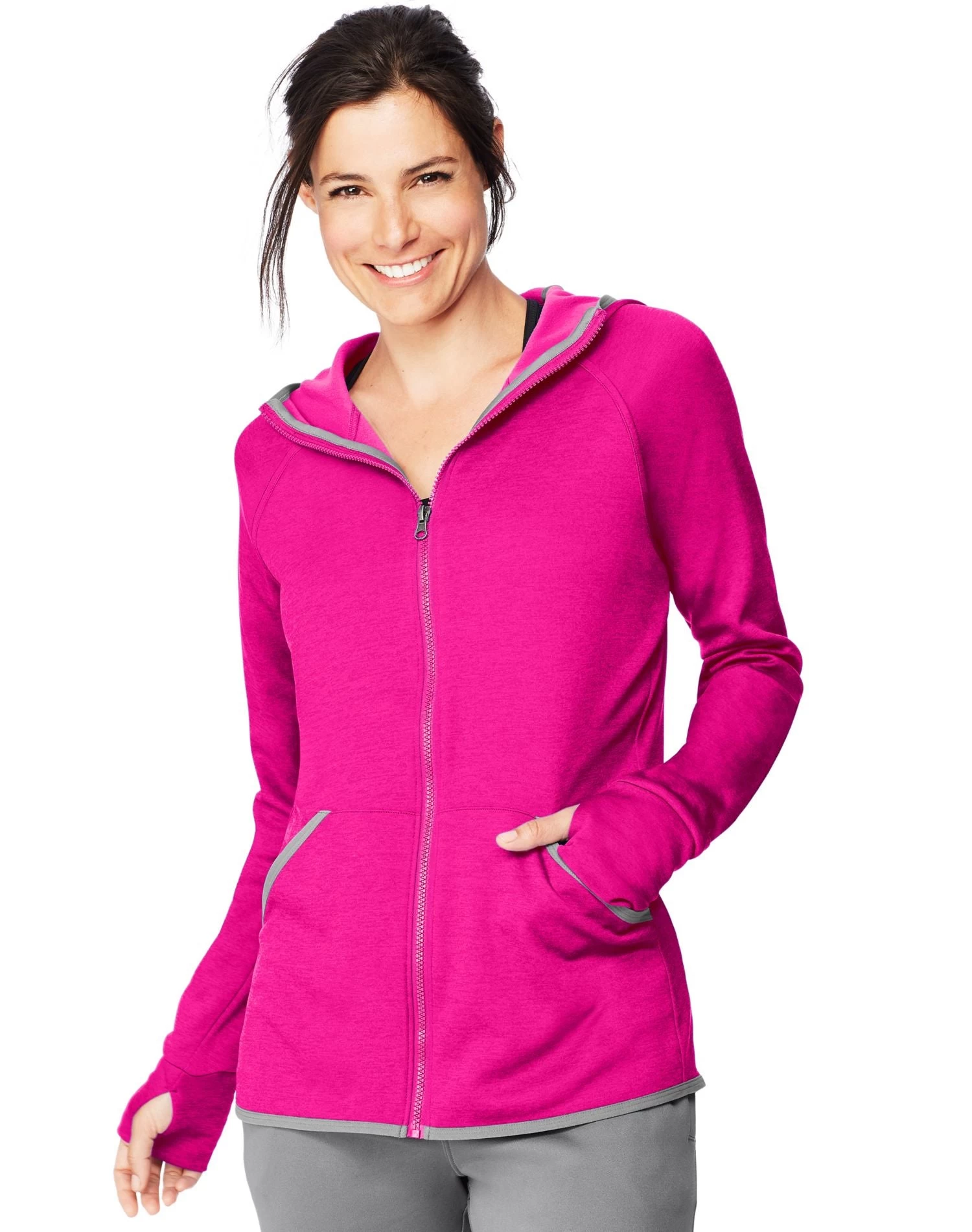 Hanes Womens Sport™ Performance Fleece Zip Up Hoodie 6 Hanes Womens Sport™ Performance Fleece Zip Up Hoodie - Image 4