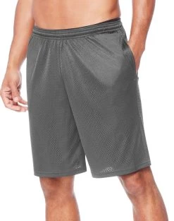 Hanes Mens Sport Mesh Pocket Shorts -Outfit Fashion Shop HBI HO5142 RailroadGray