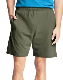 Hanes Men`s Jersey Cotton Shorts -Outfit Fashion Shop HBI HO8790 CamoGreen