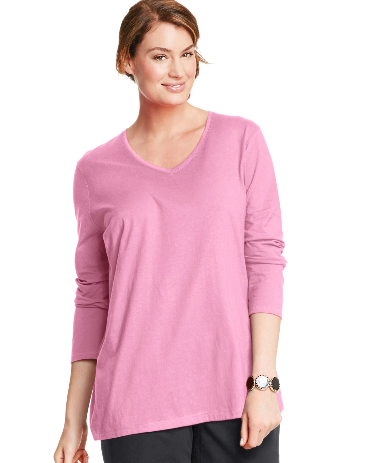 Just My Size Women`s Long-Sleeve V-Neck Tee 7 Just My Size Women`s Long-Sleeve V-Neck Tee - Image 5