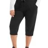 Just My Size Womens French Terry Capris -Outfit Fashion Shop HBI HOJ185 Black