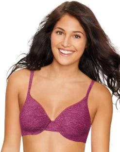 Hanes Ultimate ComfortBlend® Women`s T-Shirt Underwire Bra -Outfit Fashion Shop HBI HU02 FreshBerryHeather