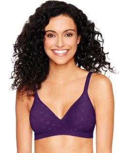 Hanes Ultimate Perfect Coverage ComfortFlex Fit® Women's Wirefree Bra -Outfit Fashion Shop HBI HU08 CrocusDot