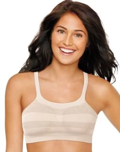 Hanes Ultimate Bandini® ComfortFlex Fit® Women's Wirefree Bra 27 Hanes Ultimate Bandini® ComfortFlex Fit® Women's Wirefree Bra -Outfit Fashion Shop HBI HU12 NaturalBisqueHeatherRugbyStripe