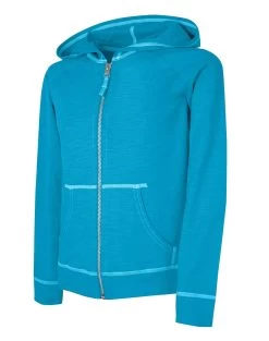 Hanes Girls` Slub Jersey Full-Zip Hoodie -Outfit Fashion Shop HBI KK208 ProcessBlue