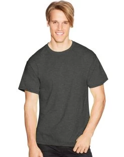 Hanes Mens ComfortBlend EcoSmart 4-Pack Crewneck T-Shirts 24 Hanes Mens ComfortBlend EcoSmart 4-Pack Crewneck T-Shirts -Outfit Fashion Shop HBI O51704 CharcoalHeather