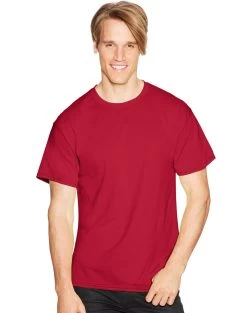 Hanes Mens ComfortBlend EcoSmart 4-Pack Crewneck T-Shirts 25 Hanes Mens ComfortBlend EcoSmart 4-Pack Crewneck T-Shirts -Outfit Fashion Shop HBI O51704 DeepRed