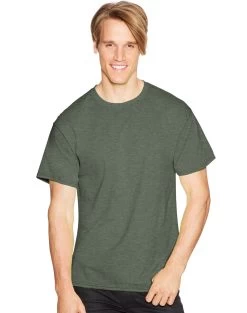 Hanes Mens ComfortBlend EcoSmart 4-Pack Crewneck T-Shirts 27 Hanes Mens ComfortBlend EcoSmart 4-Pack Crewneck T-Shirts -Outfit Fashion Shop HBI O51704 HeatherGreen