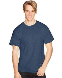 Hanes Mens ComfortBlend EcoSmart 4-Pack Crewneck T-Shirts 28 Hanes Mens ComfortBlend EcoSmart 4-Pack Crewneck T-Shirts -Outfit Fashion Shop HBI O51704 HeatherNavy