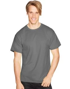 Hanes Mens ComfortBlend EcoSmart 4-Pack Crewneck T-Shirts 31 Hanes Mens ComfortBlend EcoSmart 4-Pack Crewneck T-Shirts -Outfit Fashion Shop HBI O51704 SmokeGrey