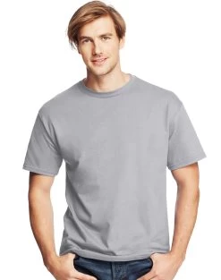 Hanes Mens ComfortSoft 4-Pack Crewneck T-Shirts -Outfit Fashion Shop HBI O5280 LightSteel e3c2a71b 8040 48c8 ae62 25f22ac67961