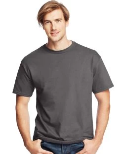 Hanes Mens ComfortSoft 4-Pack Crewneck T-Shirts -Outfit Fashion Shop HBI O5280 SmokeGray