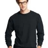 Hanes Mens ComfortSoft 4-Pack Long-Sleeve Crewneck T-Shirts 1 Hanes Mens ComfortSoft 4-Pack Long-Sleeve Crewneck T-Shirts -Outfit Fashion Shop HBI O5286 Black