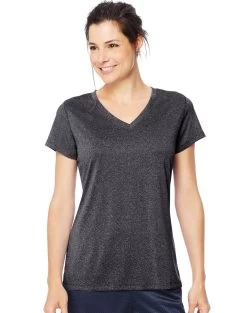Hanes Womens Sport Heathered Performance V-Neck Tee -Outfit Fashion Shop HBI O9032 EbonyHeather 35398d78 927c 429f b6c5 0c6963ad2044