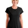 Hanes Womens Sport Performance Tee With Mesh Insets -Outfit Fashion Shop HBI O9345 Black
