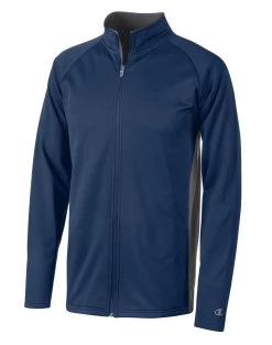Champion Double Dry Men`s Colorblock Full Zip Jacket -Outfit Fashion Shop HBI RS270 NavyStone