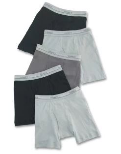 Hanes Boy's Boxer Brief 5 Pack -Outfit Fashion Shop HNS 1A0962 BlackGrey